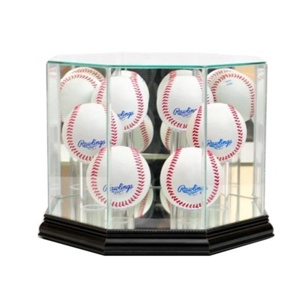Perfect Cases Perfect Cases 6BSB-B Octagon 6 Baseball Display Case; Black 6BSB-B